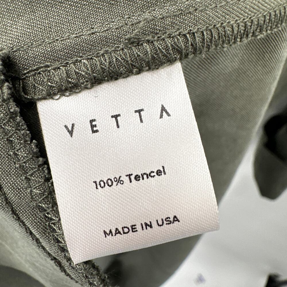 VETTA Tencel Button Down The Boyfriend Shirt Dress in Olive Green // S - Picture 10 of 15
